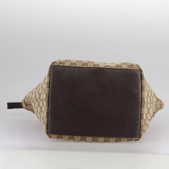 GUCCI GG Canvas Web Sherry Line Tote Bag Beige Silver 131230 Auth 108527 - Picture 8 of 15